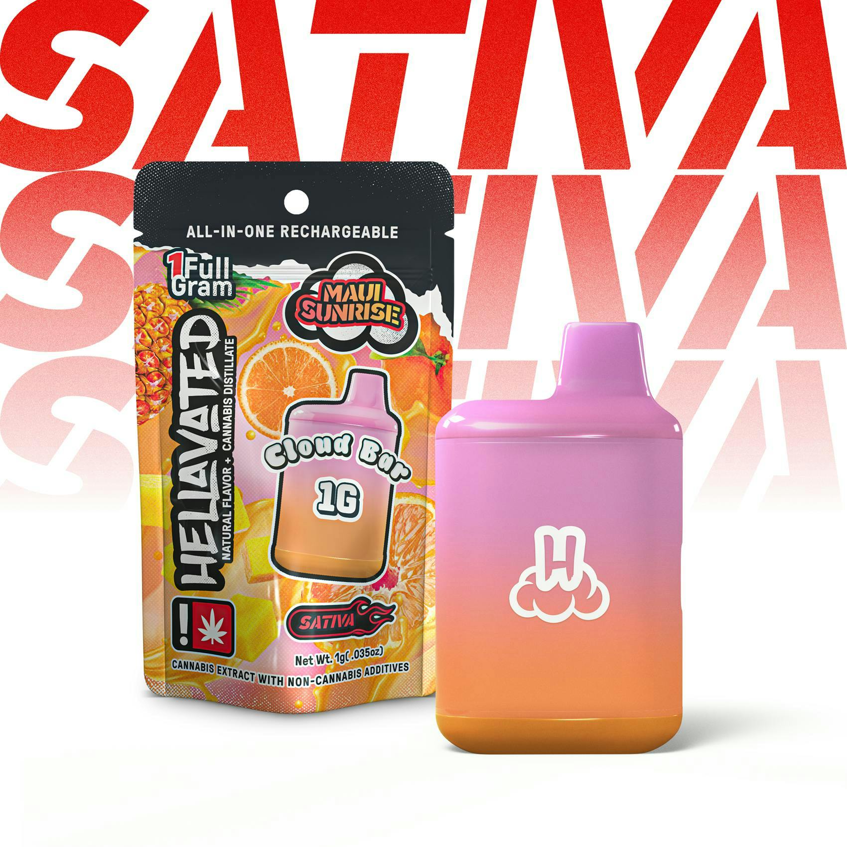 Hellavated - Maui Sunrise Cloud Bar 1g - 1