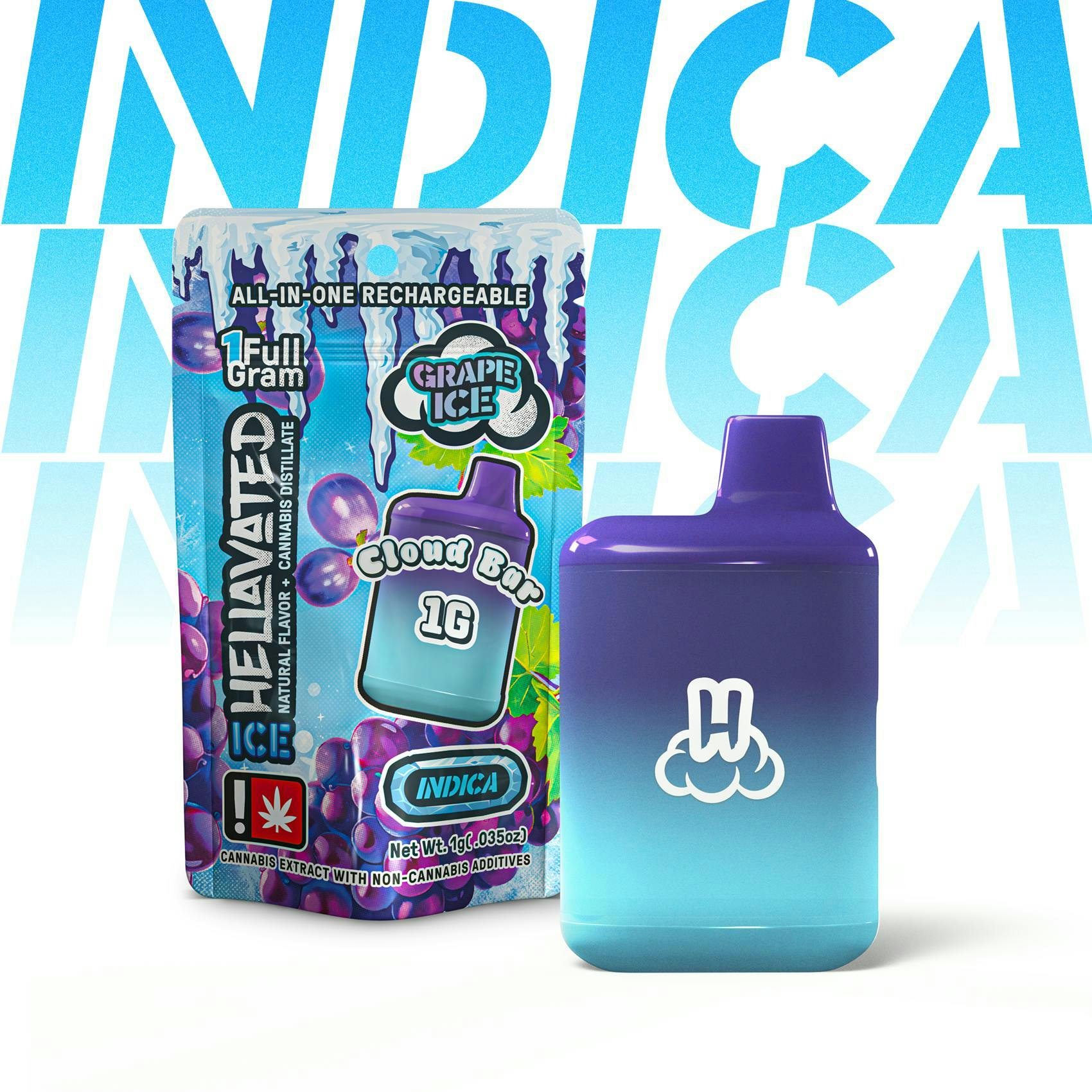 Hellavated - Grape Ice Cloud Bar 1g - 1