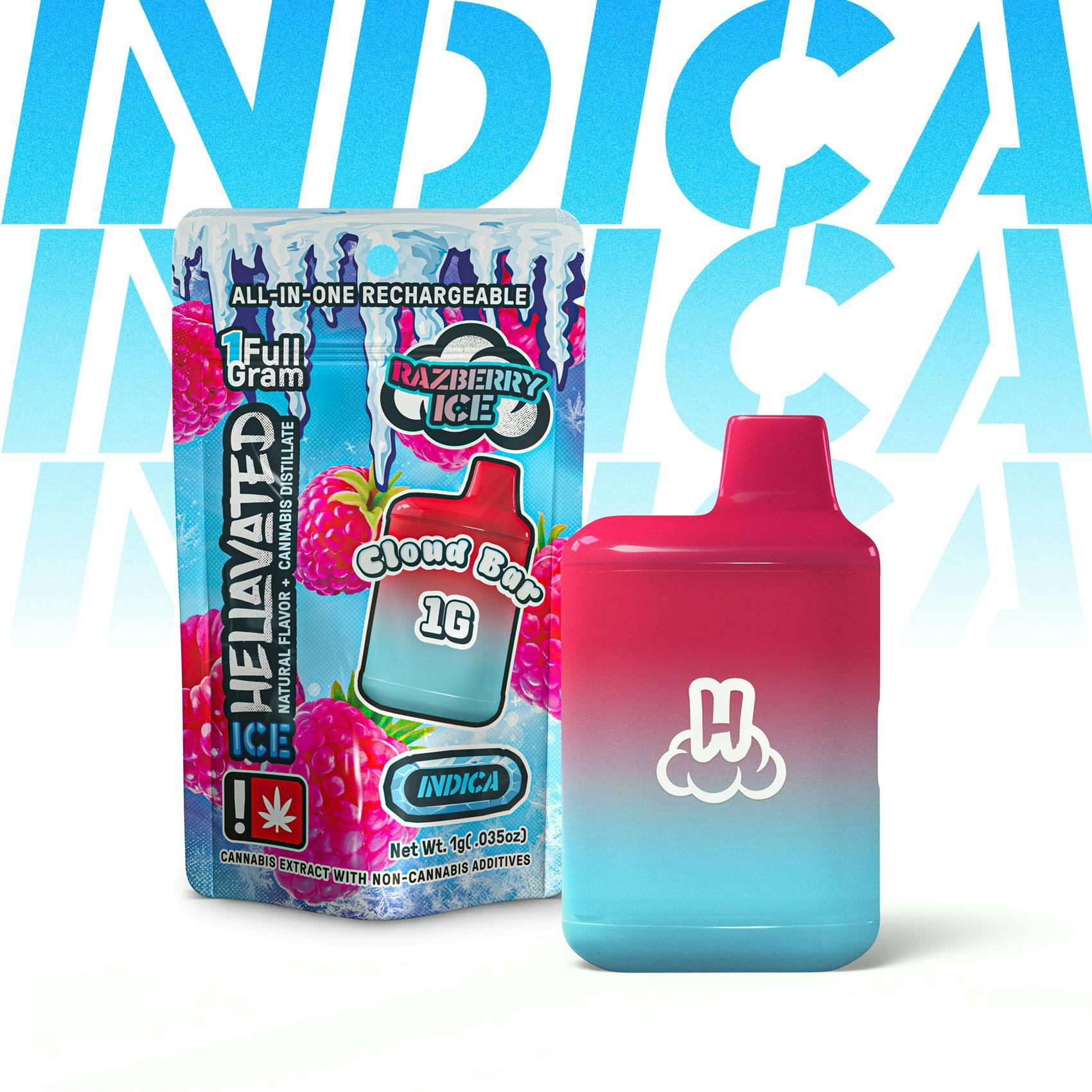 Hellavated - Razberry Ice Cloud Bar 1g - 1