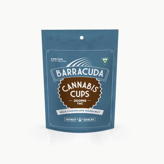Detroit Edibles - Barracuda Cups - Milk Chocolate Hazelnut - 200mg THC - 1