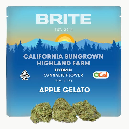 Brite Labs - BRITE Highland OCal Sun-Grown Flower (14g) - Hybrid - Apple Gelato - 1