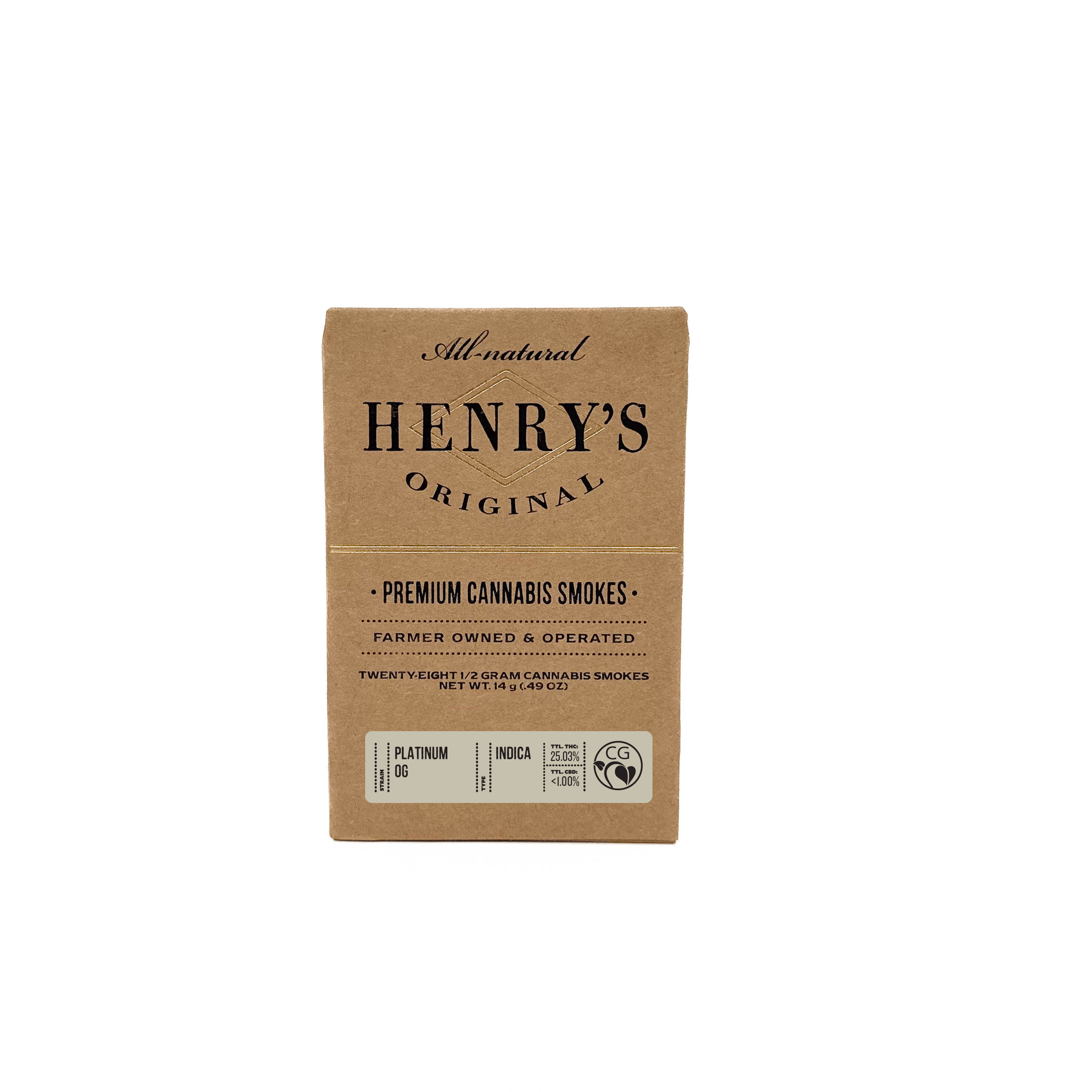 Henry's Original - Henry's Original | Platinum OG | Joints | 0.5g each | 28pk - 1