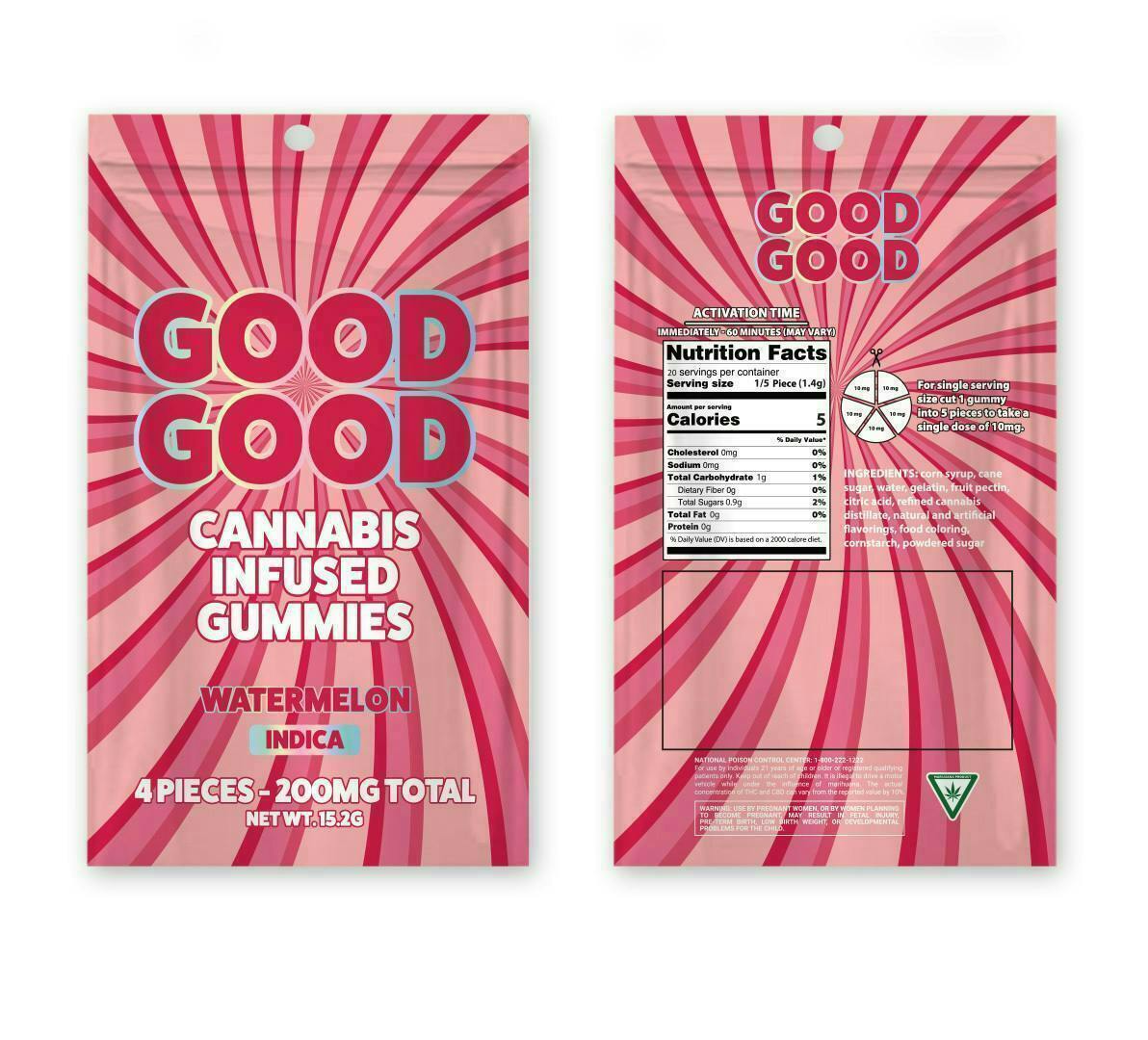Good Good - Good Good | Watermelon Gummies | 200mg | 4pk | 50mg/ea - 1