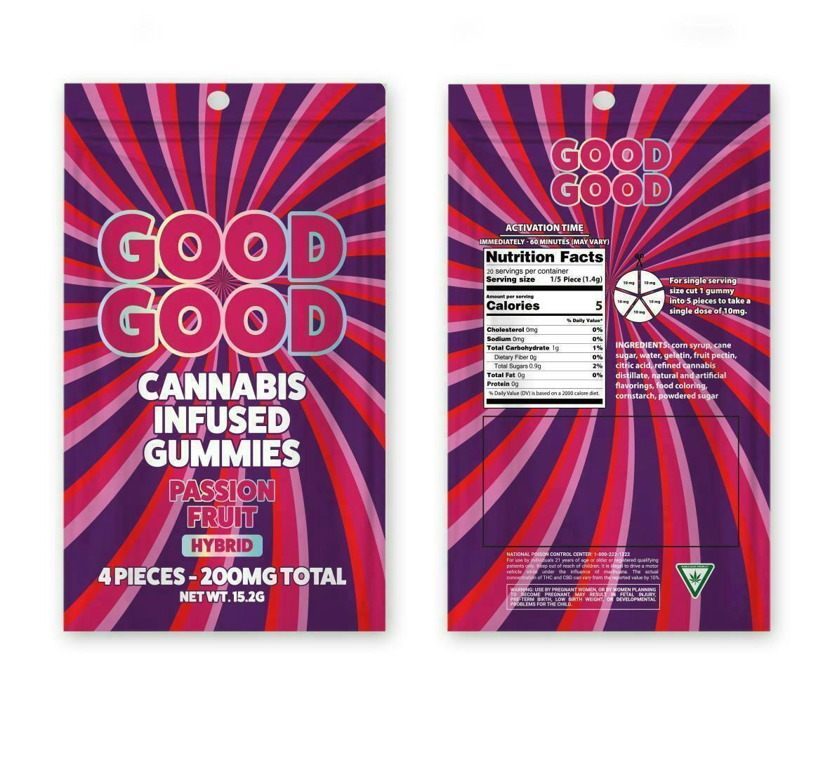Good Good - Good Good | Passion Fruit Gummies | 200mg | 4pk | 50mg/ea - 1
