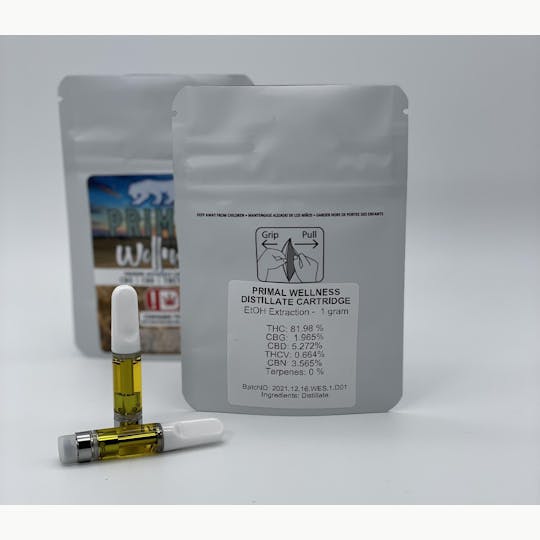 Primal Cannabis - Primal Extracts Wellness Distillate Cartridge (THC) - 1