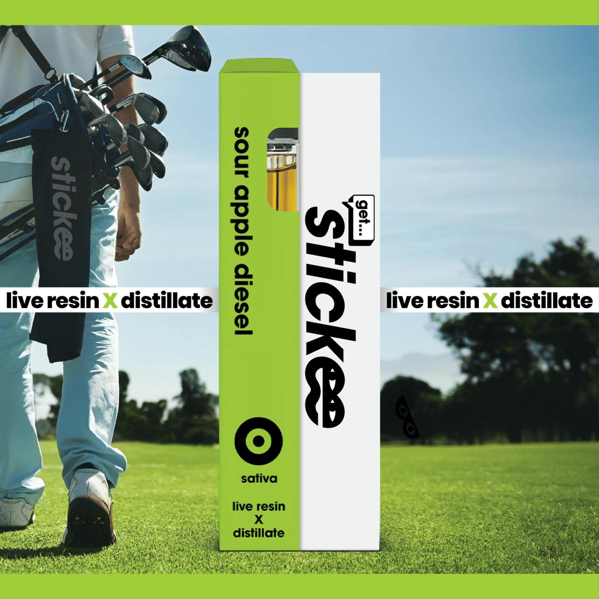 Stickee - STICKEE | Sour Apple Diesel | Live Resin Disposable | 1G - 1