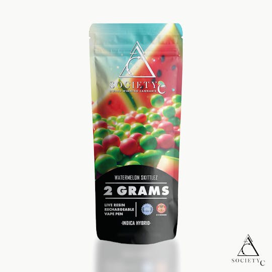 Society C - Society C - Watermelon Skittlez - 2g Live Resin Disposable Vape - 1