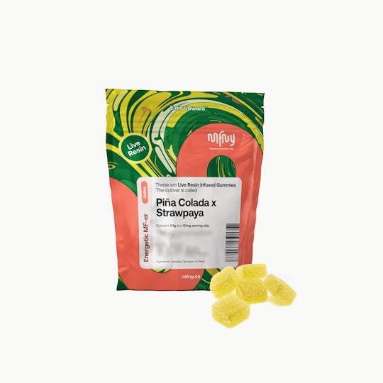 MFNY - Pina Colada x StrawPaya Live Resin Gummies | 100mg 10pk - 1
