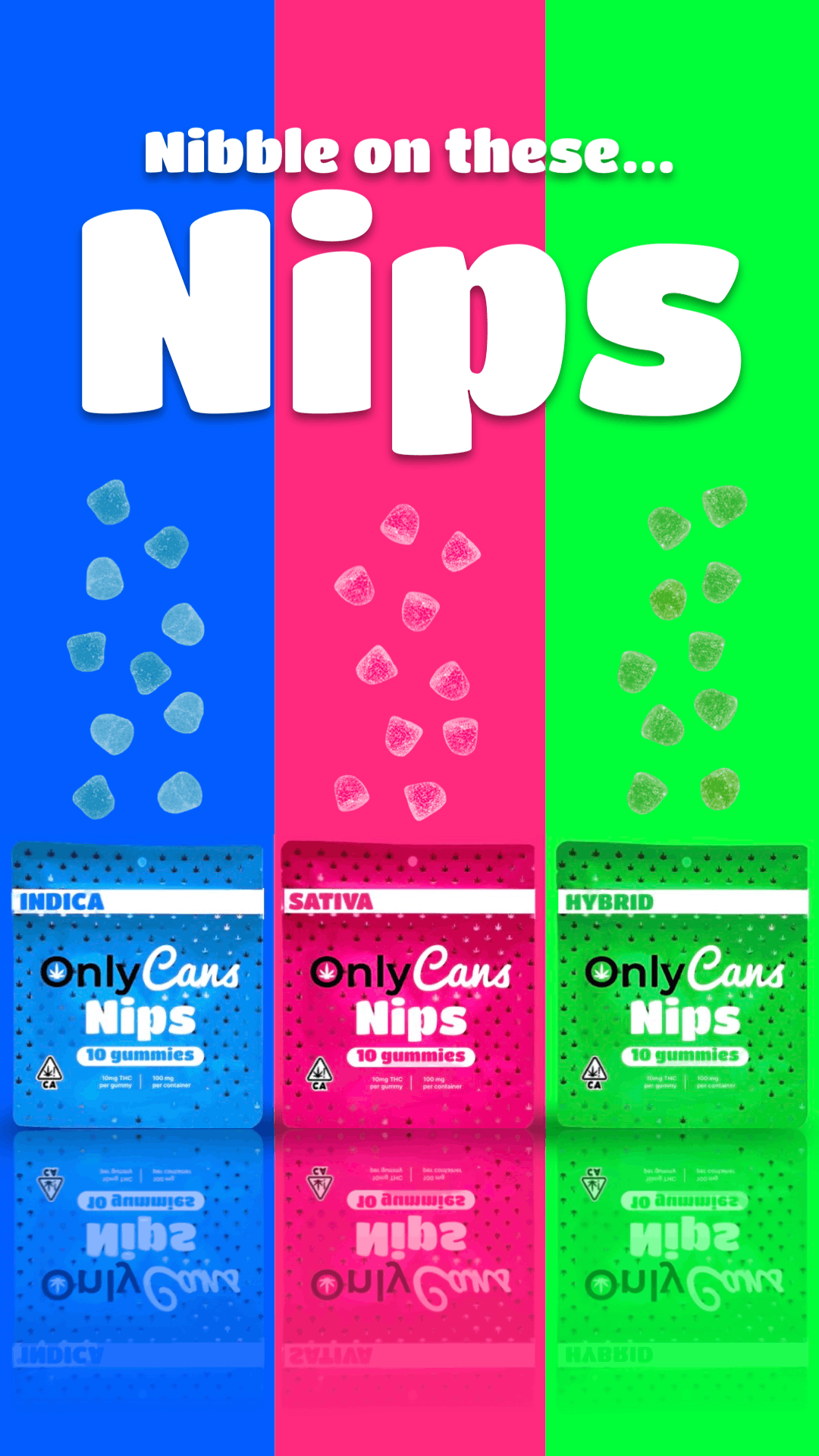 OnlyCans - Sour Watermelon (Hybrid) - Nips - 10 gummies - 1000mg THC - 1