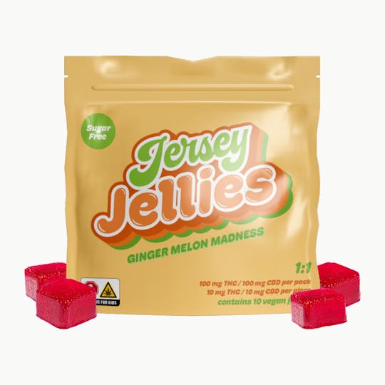 Jersey Jellies - Cured Resin Sugar-Free Ginger Melon Madness Gummies - 1
