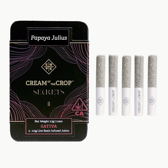 Cream of the Crop - COTC Secrets | Papaya Julius | Premium Infused Prerolls | 2.5g - 1