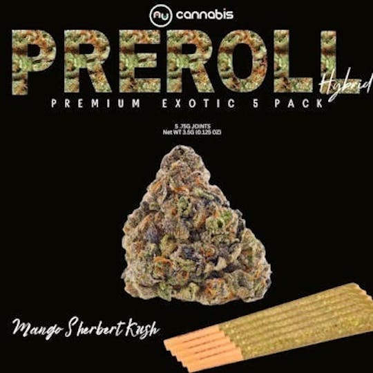 Nu Cannabis Brand - NuCannabis - Mango Sherbert Kush 5 pack - PRE ROLL INFUSED - 1