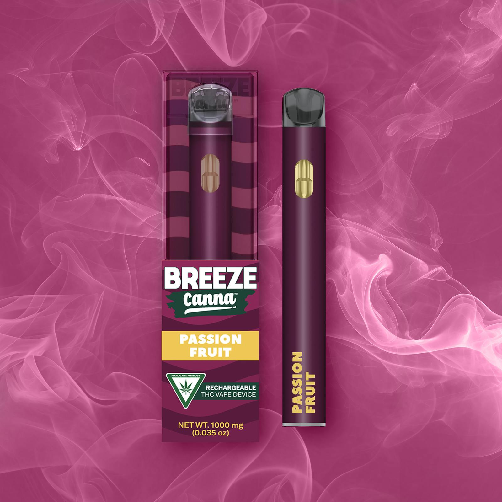 Breeze Canna - Passion Fruit - Classic 1g PLUS Vape Device — BREEZE Canna - 1