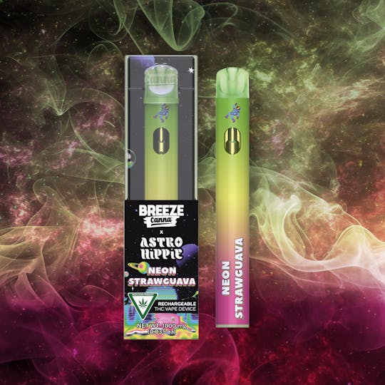 Breeze Canna - Neon Strawguava X Astro Hippie x Collab 1g PLUS Vape Device — BREEZE Canna - 1