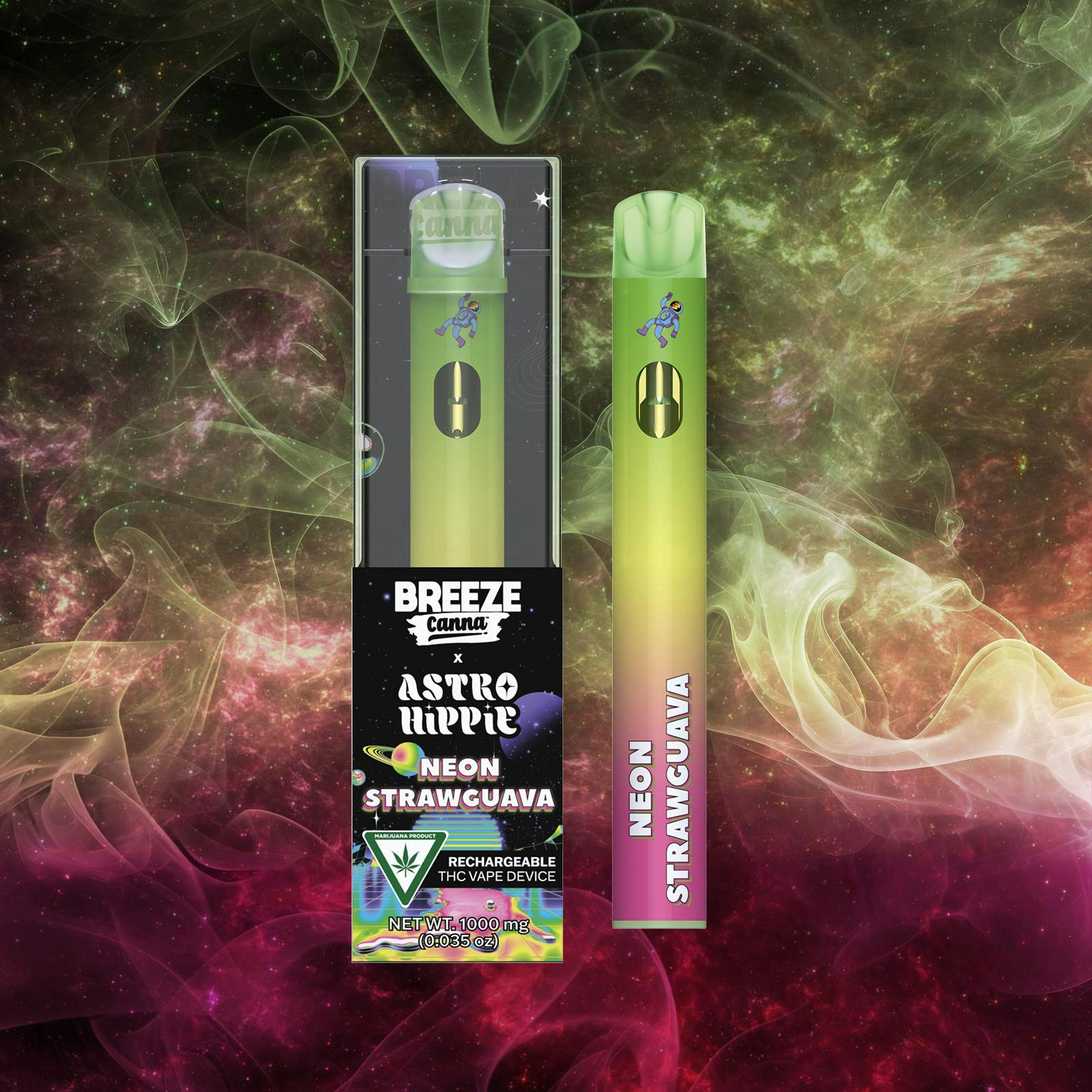 Breeze Canna - BREEZE Canna | Neon Strawguava x Astro Hippie | Collab PLUS Disposable | 1g - 1