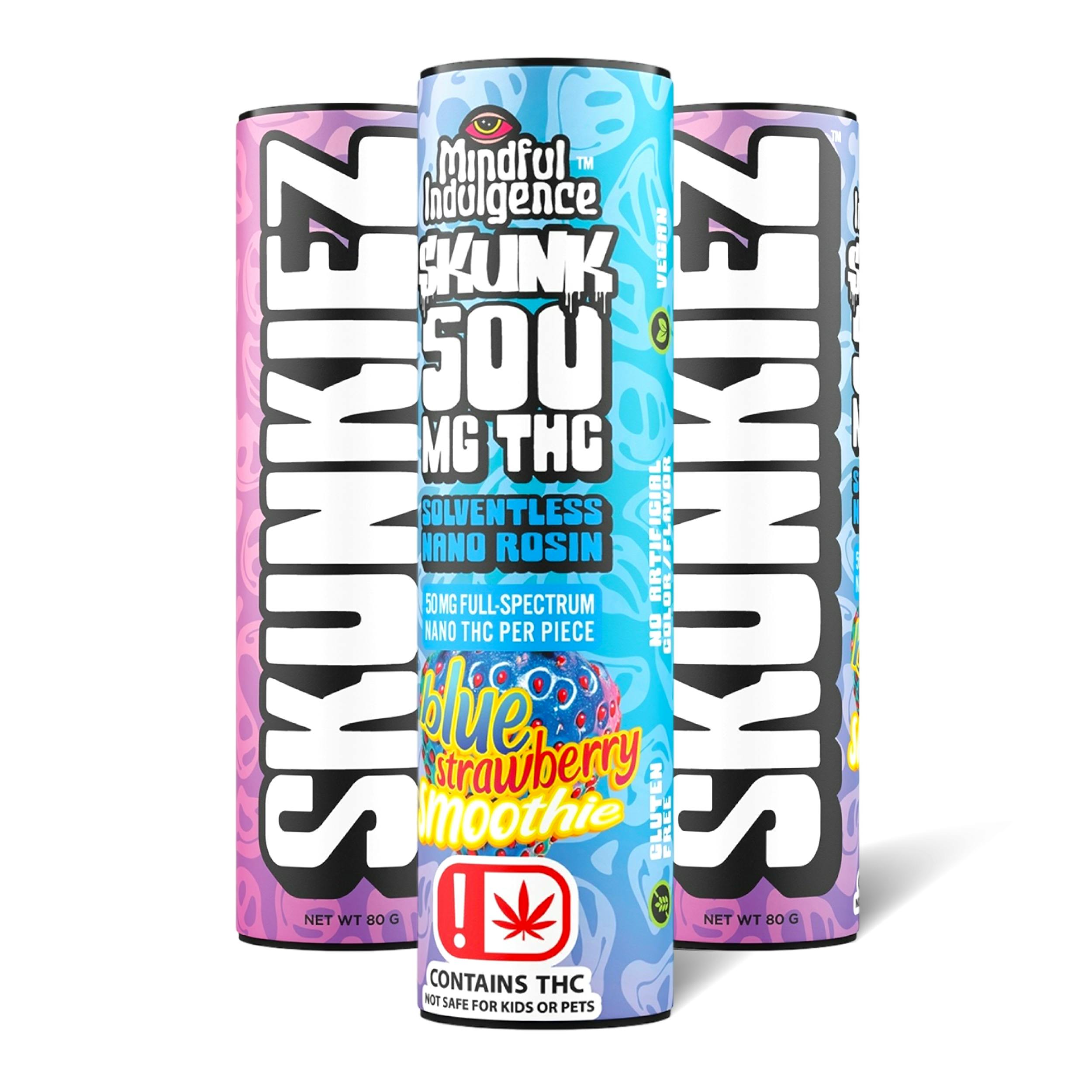Mindful Indulgence - Mindful Indulgence | 500mg SKUNKIEZ Gummy | Blue Strawberry Smoothie - 1