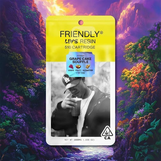 Friendly Brand - Grape Cake Souffle 1g Live Resin Cartridge - 1