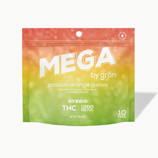 Grön Edibles - Grön THC Passion Orange Guava Mega Pearl 10 Pack - 1