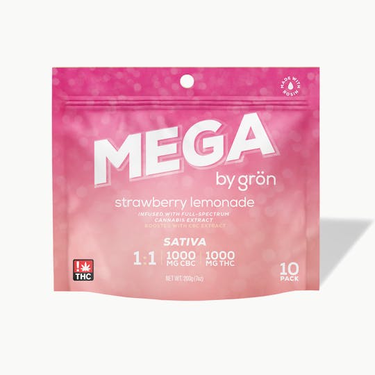 Grön Edibles - 1:1 Strawberry Lemonade Mega 10 Pack - 1000MG - 1