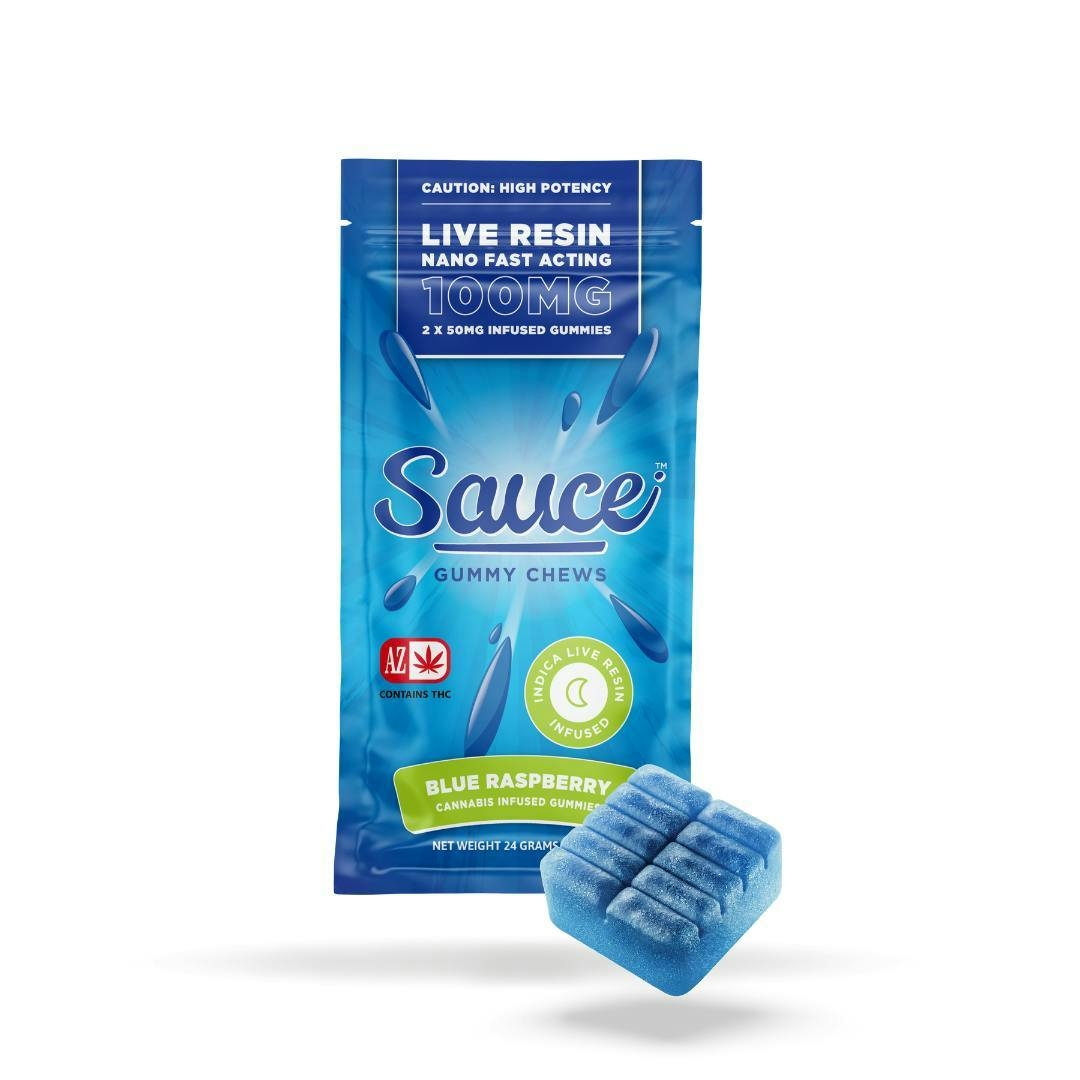 Sauce. - Sauce | Gummy Chews | Blue Raspberry | Live Resin Gummies | 100mg - 1