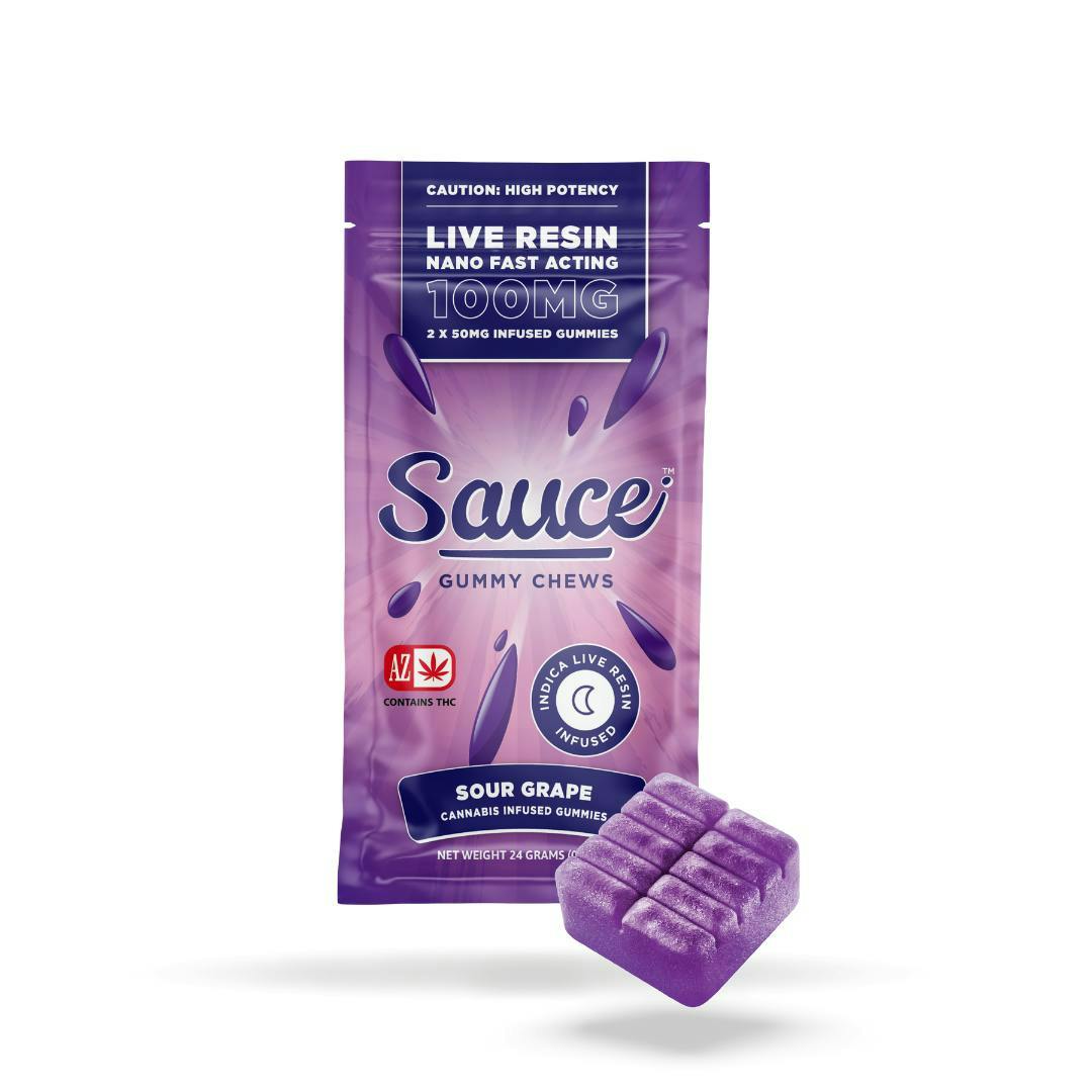 Sauce. - Sauce | Gummy Chews | Sour Grape | Live Resin Gummies | 100mg - 1