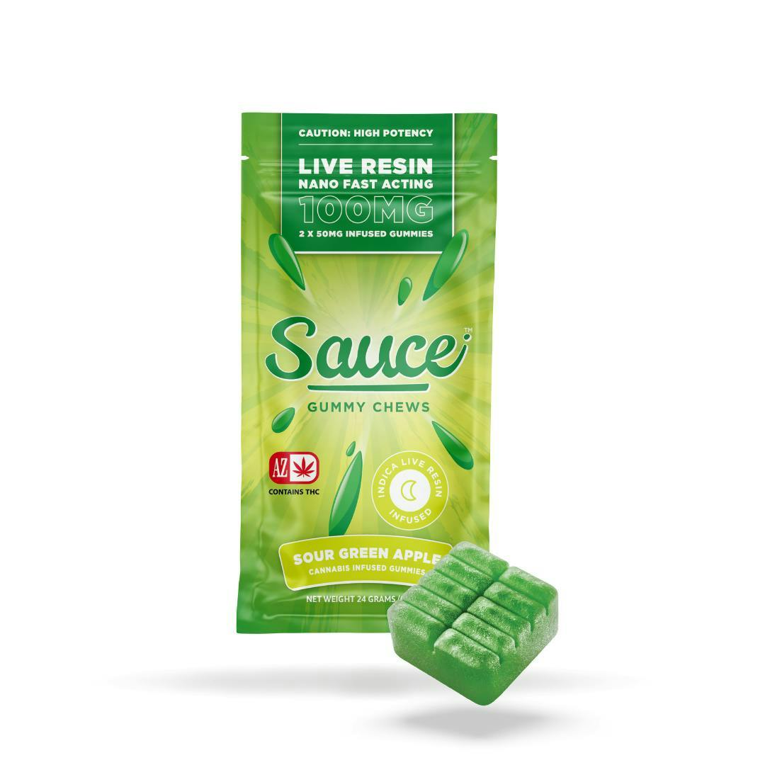 Sauce. - Sauce | Gummy Chews | Sour Green Apple | Live Resin Gummies | 100mg - 1