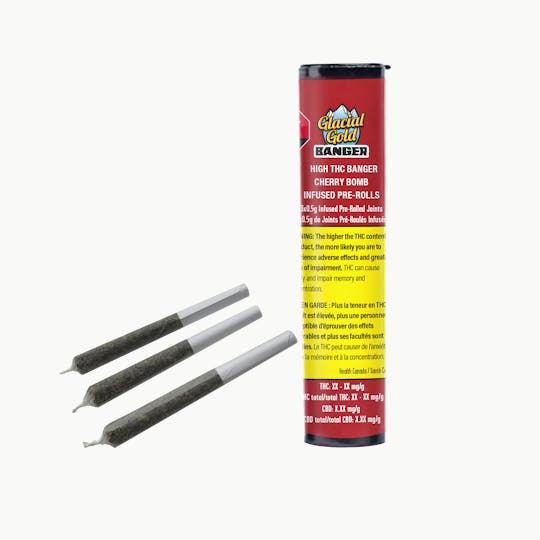 Glacial Gold - HIGH THC Banger Cherry Bomb Infused Pre-Rolls | 3x0.5g - 1