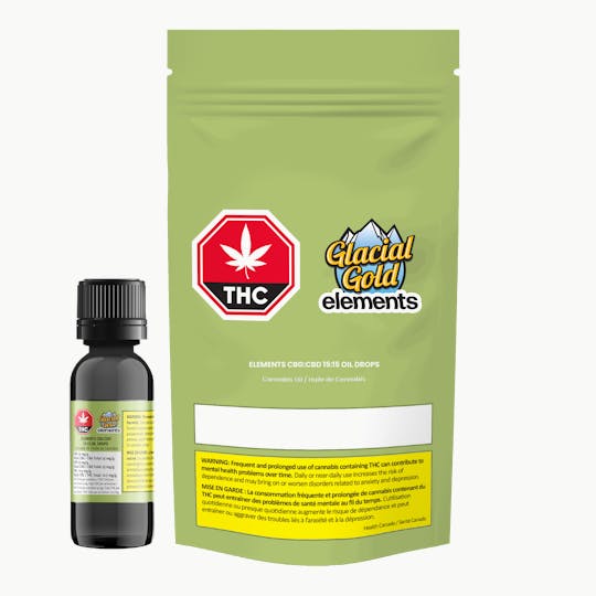 Glacial Gold - Elements CBG:CBD 15:15 Oil Drops - 1