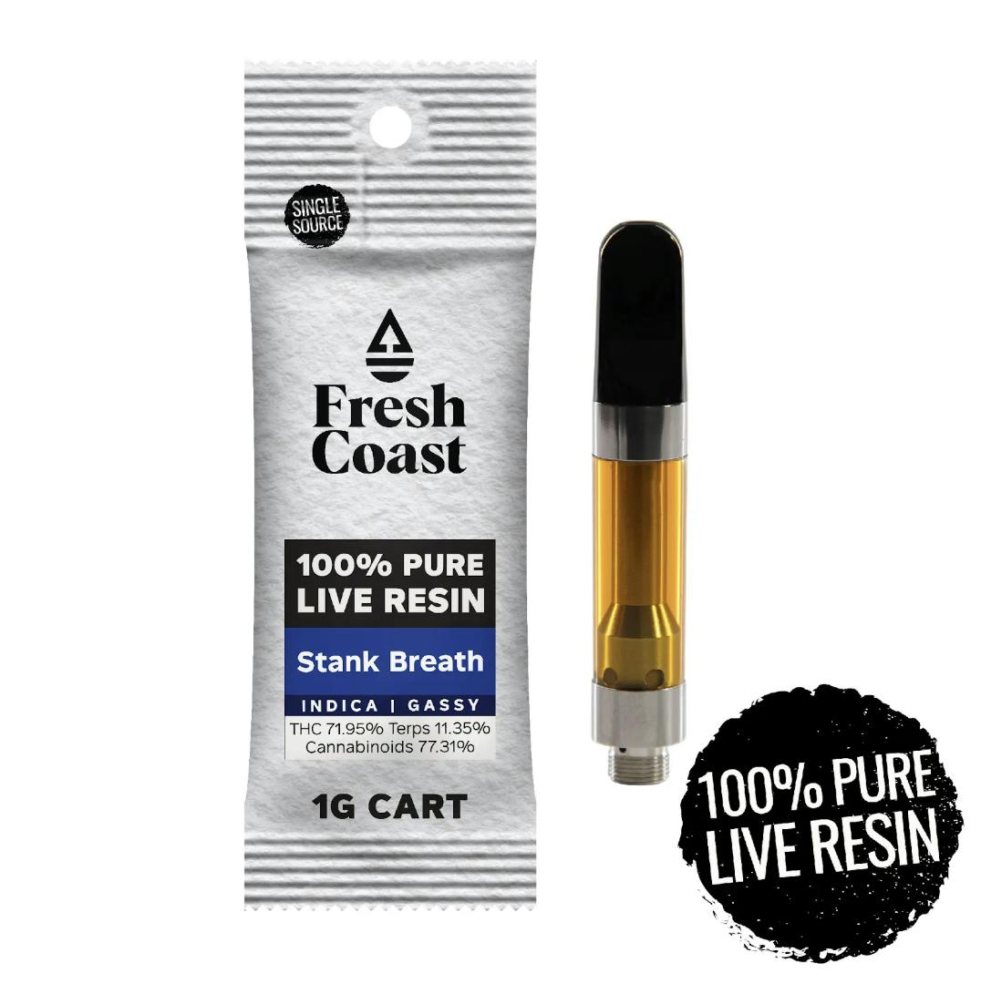 Fresh Coast - Stank Breath | 100% Pure Live Resin 1G Cart | Hybrid - 1
