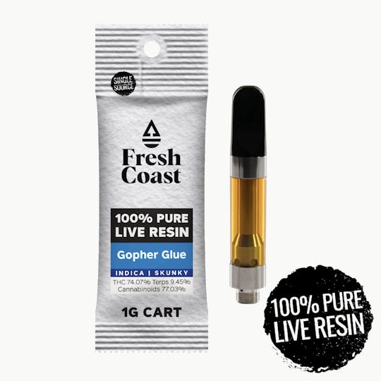 Fresh Coast - Gopher Glue | 100% Pure Live Resin 1G Cart | Hybrid - 1