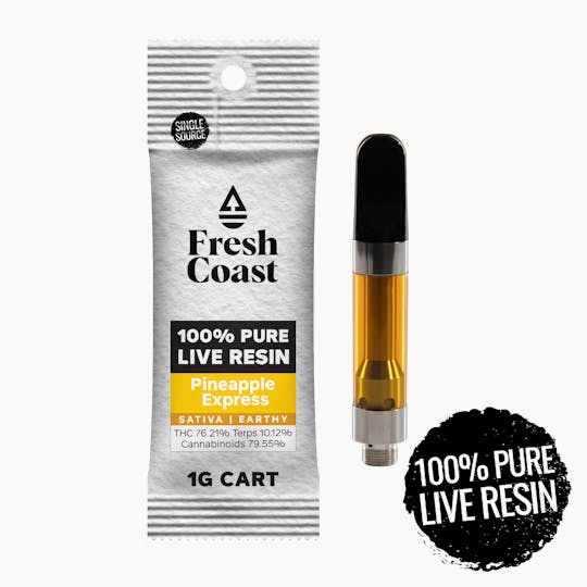 Fresh Coast - Pineapple Express | 100% Pure Live Resin 1G Cart | Sativa - 1