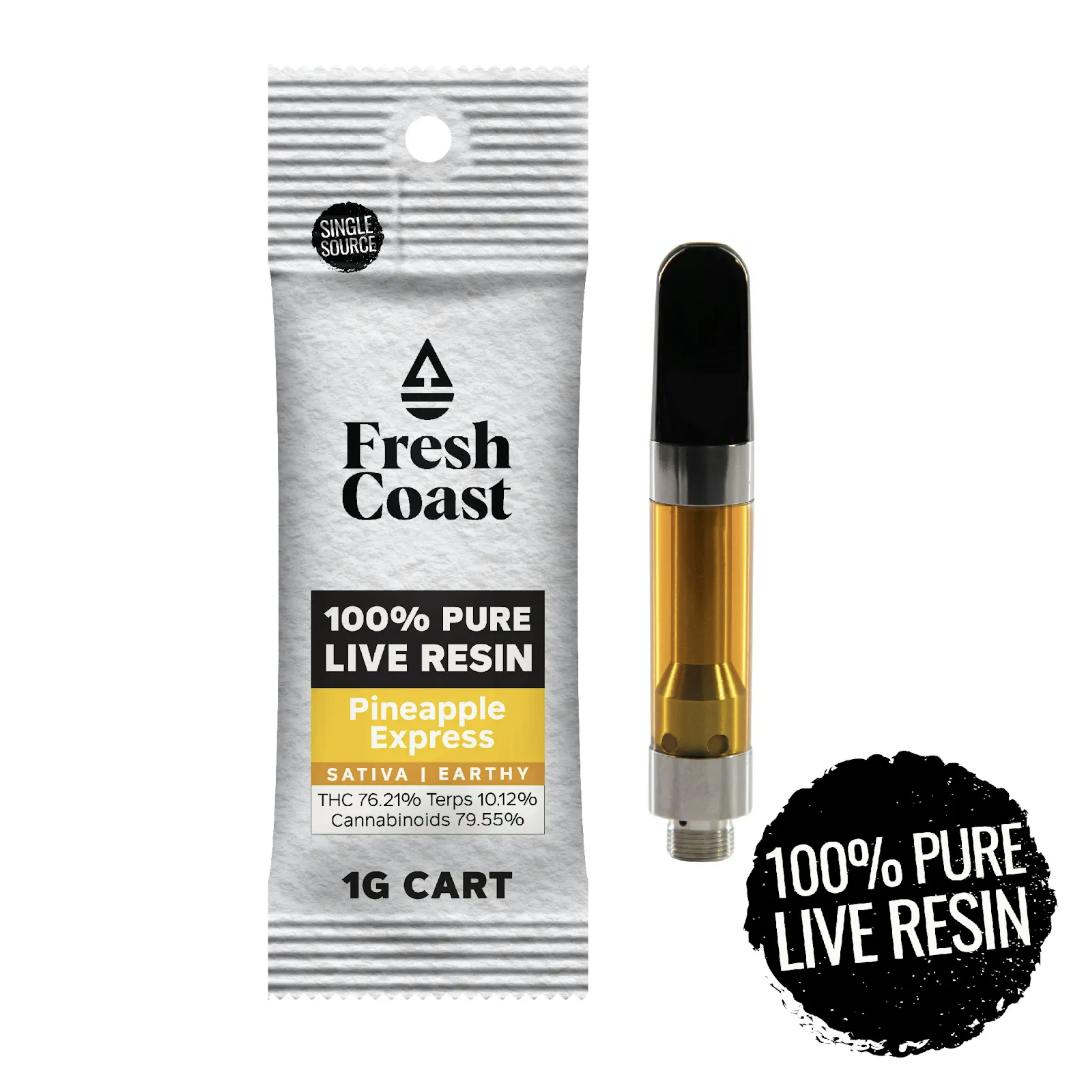 Fresh Coast - Pineapple Express | 100% Pure Live Resin 1G Cart | Sativa - 1