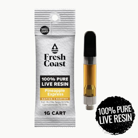 Fresh Coast - Pineapple Express | 100% Pure Live Resin 1G Cart | Sativa - 1