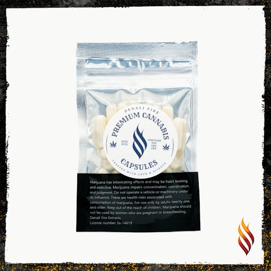 Denali Fire - Nite Nite Canna Caps - Indica -10mg per Capsule - 10 pack - 1