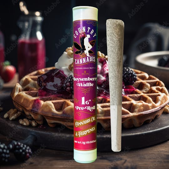 Country Cannabis - Boysenberry Waffle | Infused Pre-Roll | 1G - 1