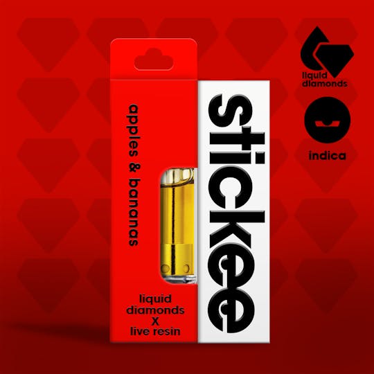 Stickee - Stickee | 1g Live Resin x Liquid Diamonds Vape Cart | Apples & Bananas - 1