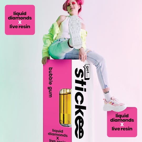 Stickee - STICKEE | Bubblegum | 1G | Liquid Diamonds + Live Resin 510 Vape Cart - 1