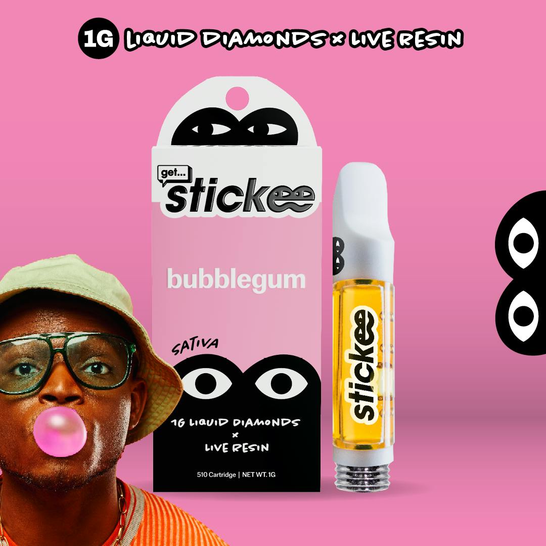 Stickee - STICKEE | Bubblegum | 1G | Liquid Diamonds + Live Resin 510 Vape Cart - 1