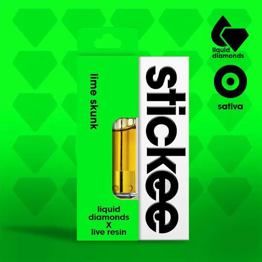 Stickee - STICKEE | Lime Skunk | Diamonds + Live Resin Cartridge | 1G - 1