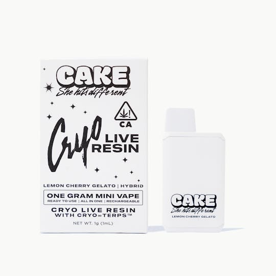 CAKE she hits different - Cryo Live Resin MINI - Lemon Cherry Gelato - Hybrid - 1g - 1