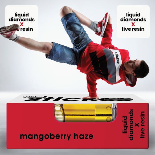 Stickee - STICKEE | Mangoberry Haze | 1G | Liquid Diamonds + Live Resin 510 Vape Cart - 1
