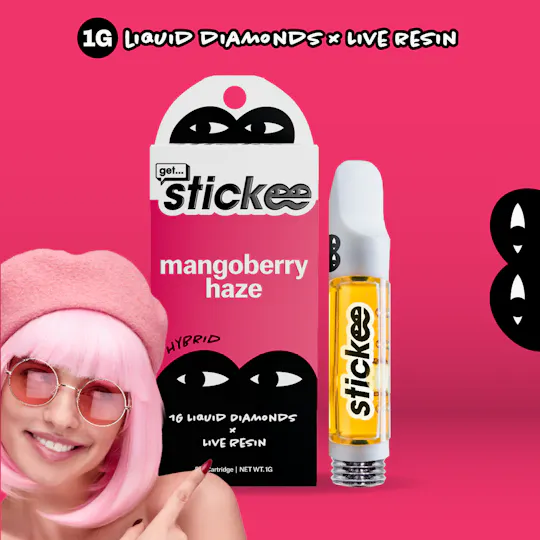 Stickee - STICKEE | Mangoberry Haze | 1G | Liquid Diamonds + Live Resin 510 Vape Cart - 1