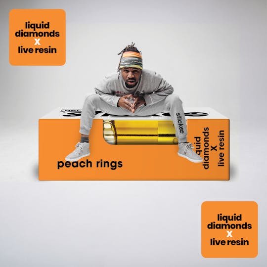 Stickee - STICKEE | Peach Ringz | 1G | LQD Diamonds + Live Resin 510 Vape Cart - 1