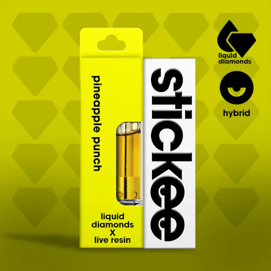 Stickee - STICKEE Pineapple Punch | Diamonds + Live Resin Cartridge | 1G - 1