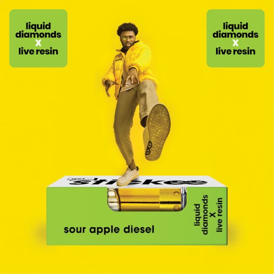 Stickee - STICKEE | Sour Apple Diesel | 1G | LQD Diamonds + Live Resin 510 Vape Cart - 1