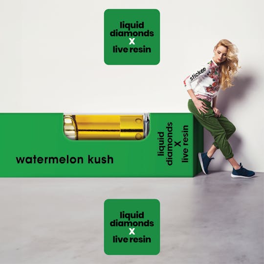 Stickee - STICKEE | Watermelon Kush | 1G | Liquid Diamonds + Live Resin 510 Vape Cart - 1