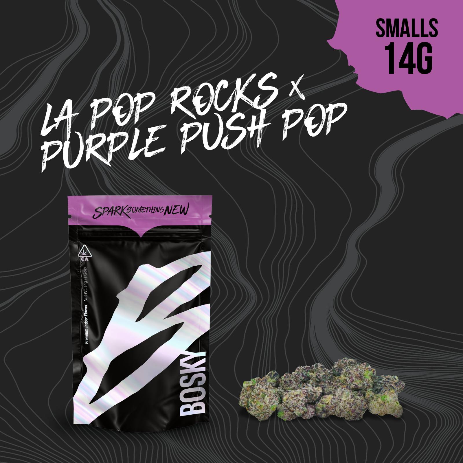 Bosky Genetics - BOSKY | LA Pop Rocks x Purple Push Pop | Smalls Buds | Purps | 14g - 1