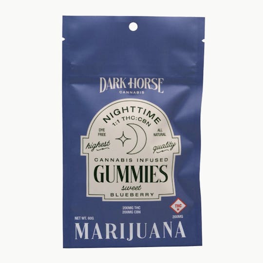Dark Horse Cannabis - Sweet Blueberry | 200mg 1:1 THC:CBN Gummies - 1
