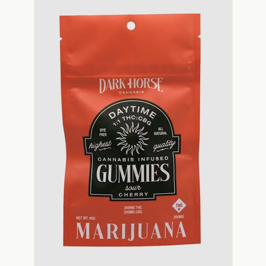 Dark Horse Cannabis - Sour Cherry | 200mg 1:1 THC:CBG Gummies - 1