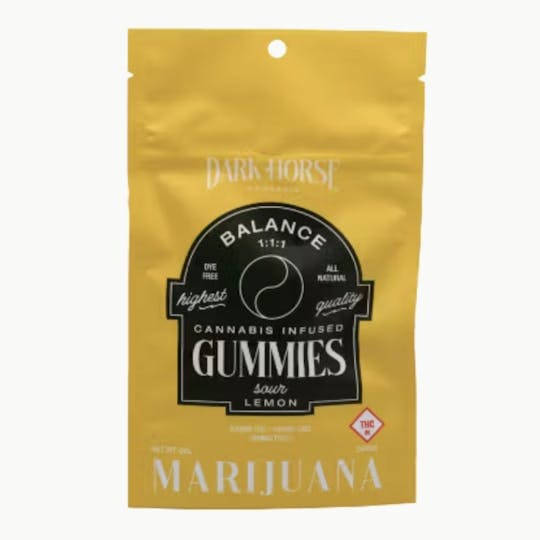 Dark Horse Cannabis - Sour Lemon | 200mg 1:1:1 THC:CBD:THCv Gummies - 1